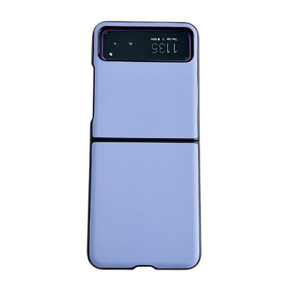 For Motorola Razr 40 Solid Color Leather Texture Phone Case(Blue)