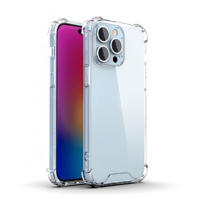 For iPhone 15 Pro Four-corner Airbag Anti-fall Phone Case(Transparent)