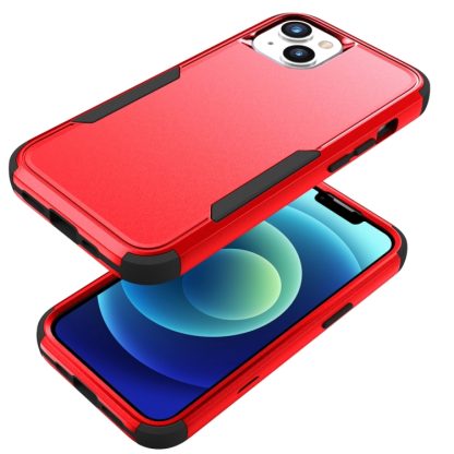 For iPhone 15 Plus Commuter Shockproof TPU + PC Phone Case(Red+Black) - Image 2