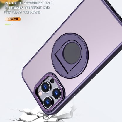 For iPhone 15 Plus Rotating Ring Magnetic Holder Phone Case(Purple) - Image 3