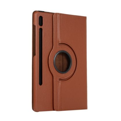 For Samsung Galaxy Tab S9 360 Degrees Rotation Holder Litchi Texture Leather Tablet Case(Brown) - Image 3