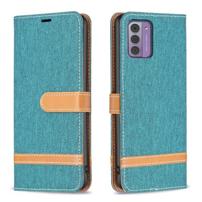 For Nokia G42/G310 Color Matching Denim Texture Horizontal Flip Leather Case(Green)