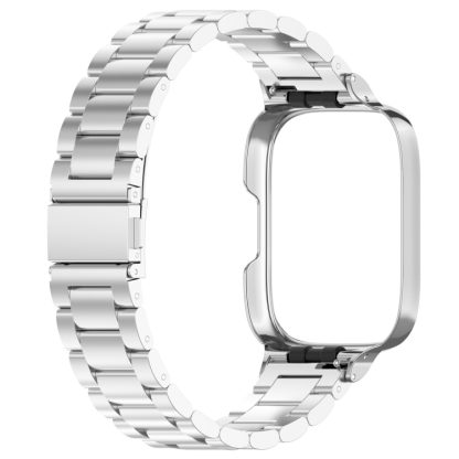 For Redmi Watch 3 Lite / Watch 3 Active 2 in 1 Three-bead Metal Watch Band with Watch Frame(Silver) - Image 3