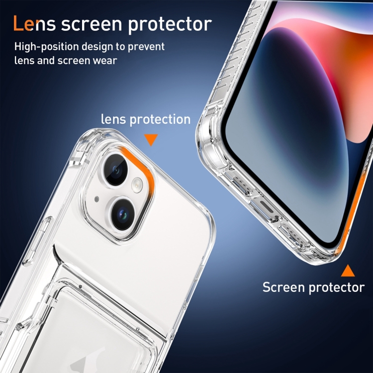 For iPhone 15 Plus Crystal Clear Flip Card Slot Phone Case(Transparent) - Image 2