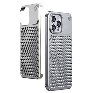 For iPhone 14 Pro Aromatherapy Aluminum Alloy Cooling Phone Case(Silver)