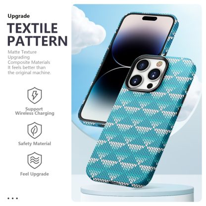 For iPhone 15 Textile Texture Matte Ultra-thin Phone Case(Light Blue) - Image 2