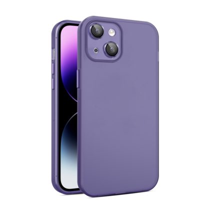 For iPhone 14 Plus Eagle Eye CD Texture Lens Skin Feel Matte Phone Case(Dark Purple)