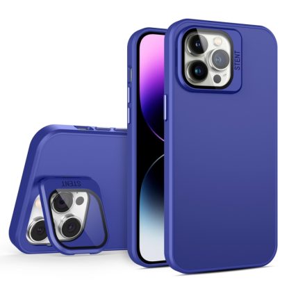 For iPhone 13 Pro Skin Feel Lens Holder PC + TPU Phone Case(Dark Purple)