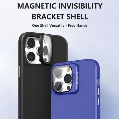 For iPhone 13 Pro Skin Feel Lens Holder PC + TPU Phone Case(Dark Purple) - Image 2