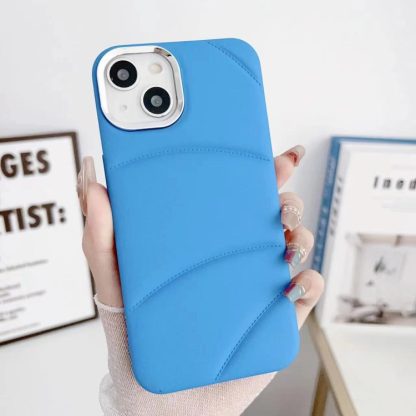 For iPhone 14 Electroplating Liquid Down Jacket TPU Phone Case(Blue) - Image 2