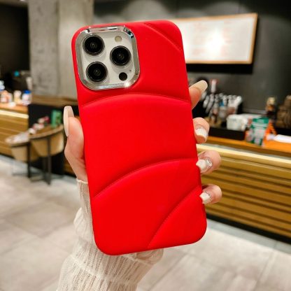 For iPhone 14 Pro Max Electroplating Liquid Down Jacket TPU Phone Case(Red) - Image 2