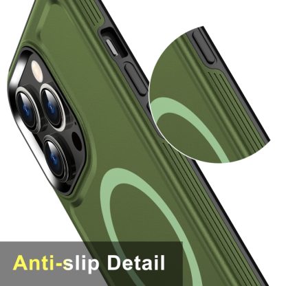 For iPhone 15 Shield Armor MagSafe TPU Hybrid PC Phone Case(Grass Green) - Image 3