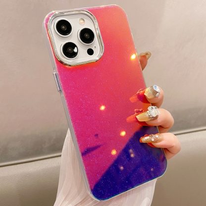 For iPhone 12 Pro Max Mirror Glitter IMD Phone Case(Purple)