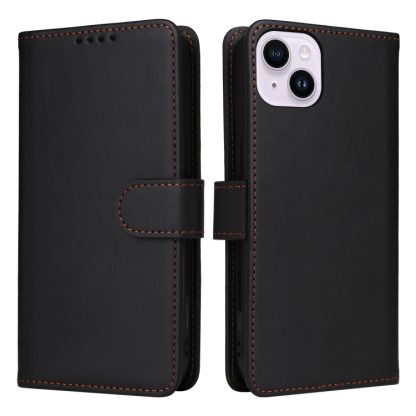 For iPhone 14 Plus BETOPNICE BN-005 2 in 1 Detachable Imitate Genuine Leather Phone Case(Black)