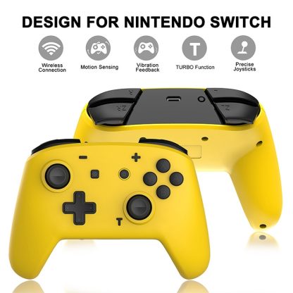 YS06 For Switch Pro Wireless Bluetooth GamePad Game Handle Controller, Color:Black Yellow - Image 3