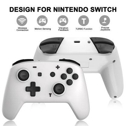 YS06 For Switch Pro Wireless Bluetooth GamePad Game Handle Controller, Color:White - Image 3