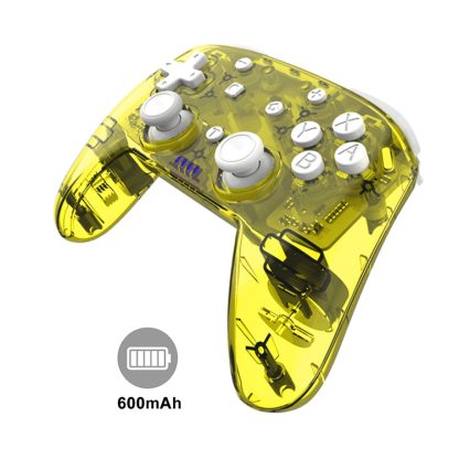 YS06 For Switch Pro Wireless Bluetooth GamePad Game Handle Controller, Color:Transparent Yellow - Image 3