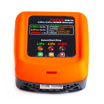 TE3AC 25W 3A LiPo & LiFe (2S / 3S) NiMH (1-8S) Balance Charger, EU Plug - Image 2