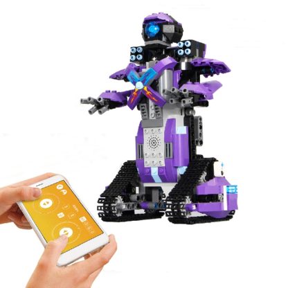 MoFun 13003 2.4GHz Four-way Remote Control Assembling Blocks DIY Assembled Electric Robot Robert M3, Support APP Remote