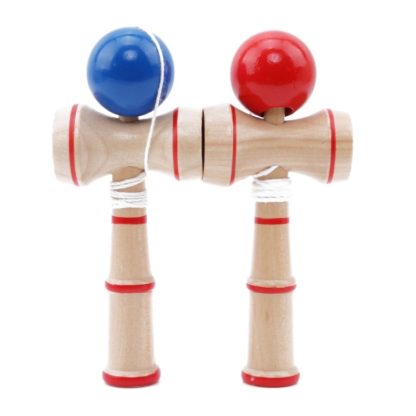 Classic Wooden Skill Toy Kendama with Extra String, Size: 13.5 x 5.5cm(Blue) - Image 2