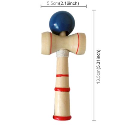 Classic Wooden Skill Toy Kendama with Extra String, Size: 13.5 x 5.5cm(Blue) - Image 3