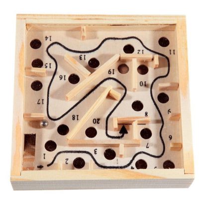 Intelligence Toys Wooden Palmtop Steel Maze Balancing Ball Game - Image 2