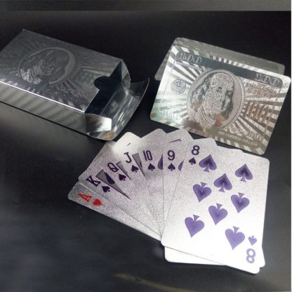 Creative Frosted Silver Dollar Back Texture Plastic From Vegas to Macau Playing Cards Texas Poker Novelty Collection Gif