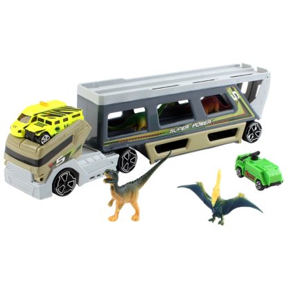 MoFun 9913 Dinosaur Model Tractor Big Container Truck Dinosaur Transport Car Set Toys - Image 2