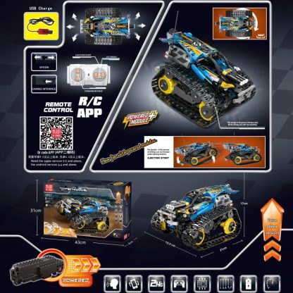 MoFun 13032 DIY Electric Track Acrobatic Racing Car Assembled Building Block Toy, Support 2.4G / APP Remote Control - Image 3