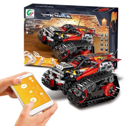 MoFun 13036 DIY Electric Track Acrobatic Racing Car Assembled Building Block Toy, Support 2.4G / APP Remote Control