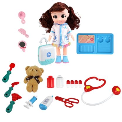 MoFun T2003A Girl Doctor Role Playing Game Toy Electric Voice Simulator Doll Operating Table