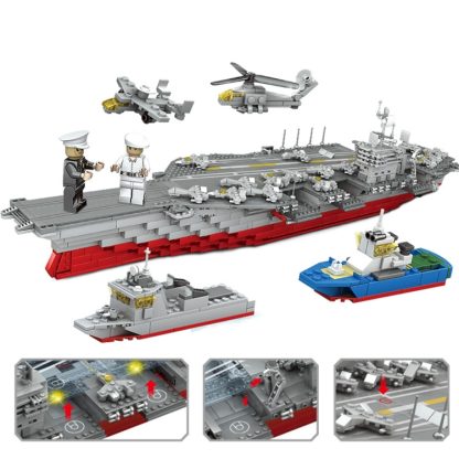 KAZI Little Eagle Aircraft Carrier Children DIY Enlightenment Assembled Building Blocks Educational Intelligence Toy - Image 2