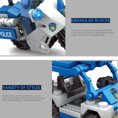 8 in 1 KAZI City Police Children DIY Enlightenment Assembled Building Blocks Educational Intelligence Toy - Image 3