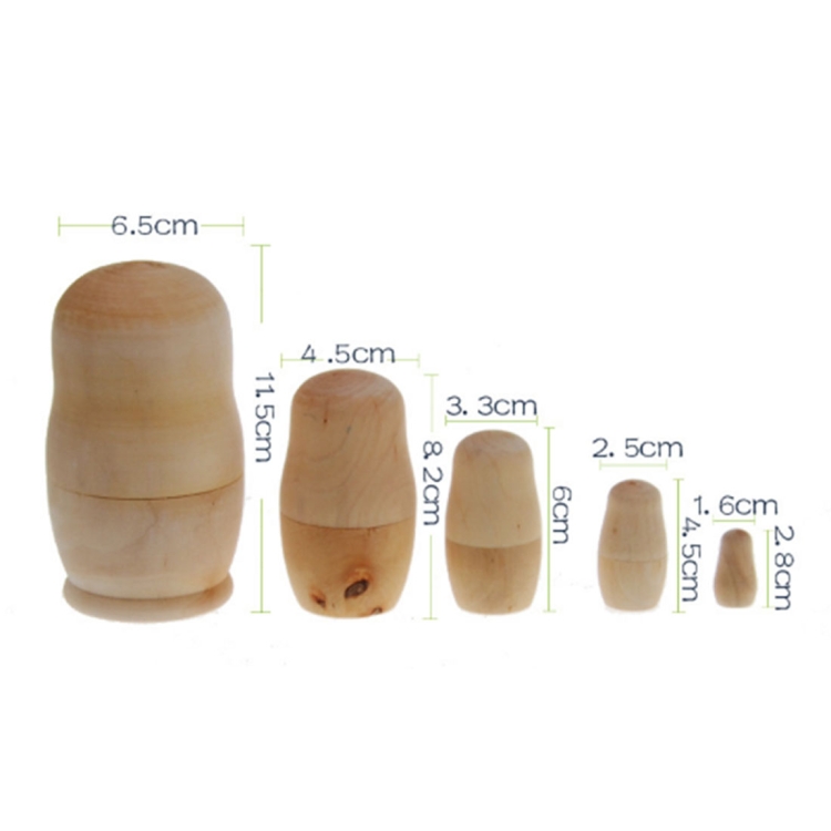 25PCS (5Sets) Creative DIY White Embryo Russian Five Layers of Dolls - Image 3