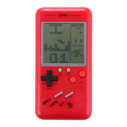 RS-99 Retro Brick Game Classic Handheld Game Console, 3.5 inch Screen, Built-in 26 Kinds Games(Red)