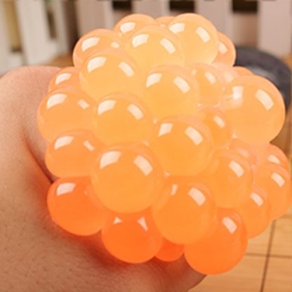 6cm Anti-Stress Face Reliever Grape Ball Extrusion Mood Squeeze Relief Healthy Funny Tricky Vent Toy(Orange) - Image 3