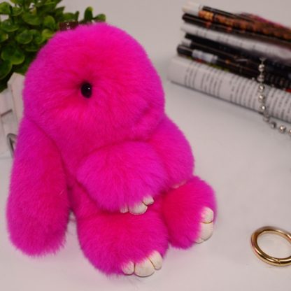 Lovely Dead Rex Rabbit Doll Pendant for Bag / Key Chains / Car ,Size: 15.0 x 14.0 x8.0cm(Magenta)