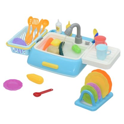 6039 MoFun Children Kitchen Appliances Toys Electric Circulating Water Dishwasher (Blue)