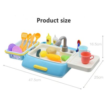 6039 MoFun Children Kitchen Appliances Toys Electric Circulating Water Dishwasher (Blue) - Image 3