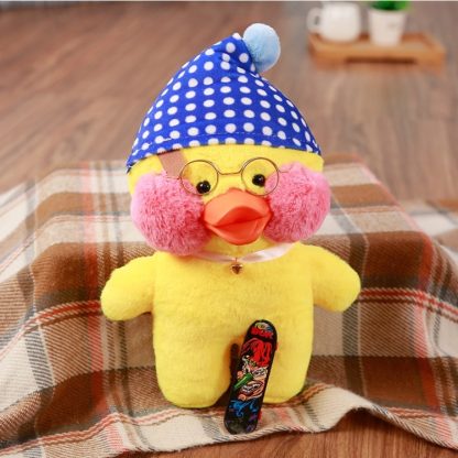 Hyaluronic Acid Duck Cartoon Small Yellow Duck Plush Duck Toy Kids Toy with Hat, Size:35*10*10cm