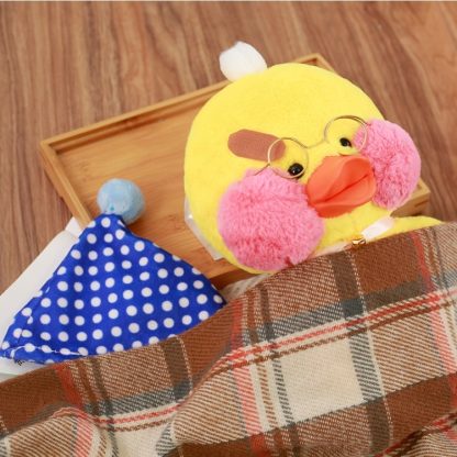 Hyaluronic Acid Duck Cartoon Small Yellow Duck Plush Duck Toy Kids Toy with Hat, Size:35*10*10cm - Image 3