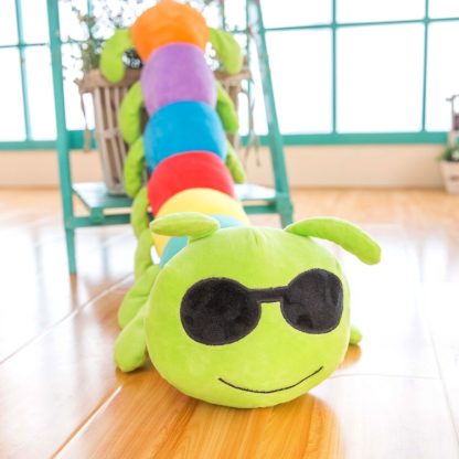 Colorful Caterpillar Plush Throw Pillow Back Pillow, Length: About 105cm