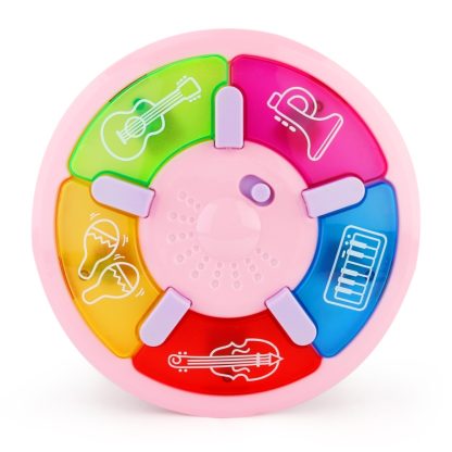 Brettbble Cartoon Baby Child Early Education Beat Disc Music Toys with LED Light(Pink) - Image 2