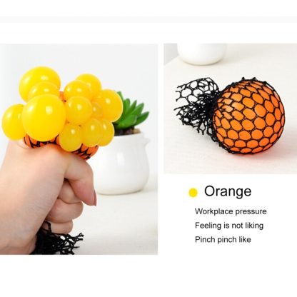 24 PCS 5cm 3-Color Anti-Stress Face Reliever Grape Ball Extrusion Mood Squeeze Relief Healthy Funny Tricky Vent Toy - Image 3