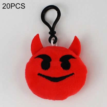 20 PCS Creative Plush Doll Mobile Pendants Gift Cartoon Cute Facial Expression Decorations Keychains with Hook