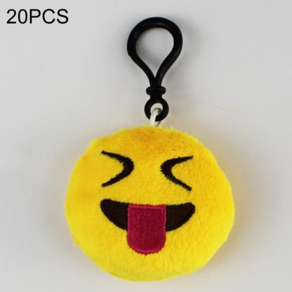 20 PCS Creative Plush Doll Mobile Pendants Gift Cartoon Cute Facial Expression Decorations Keychains with Hook