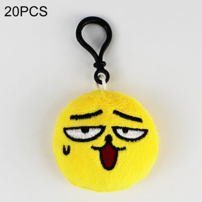 20 PCS Creative Plush Doll Mobile Pendants Gift Cartoon Cute Facial Expression Decorations Keychains with Hook