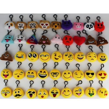 20 PCS Creative Plush Doll Mobile Pendants Gift Cartoon Cute Facial Expression Decorations Keychains with Hook - Image 3