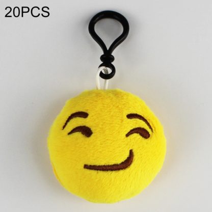 20 PCS Creative Plush Doll Mobile Pendants Gift Cartoon Cute Facial Expression Decorations Keychains with Hook