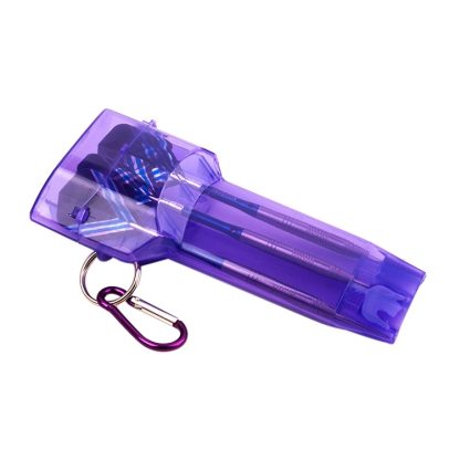 Sports Portable Dart Box Plastic Transparent Container Storage Darts Case with Key Buckle(Purple) - Image 3